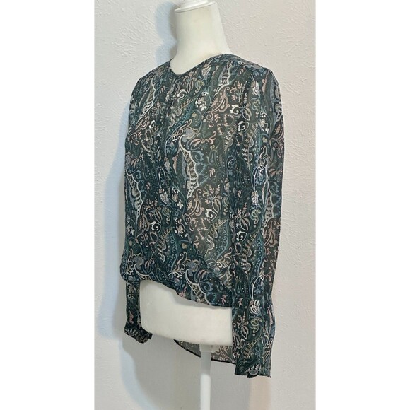 Veronica Beard Size 2 Gayle Floral Print Surplice Silk Blouse Boho Feminine - Picture 4 of 11